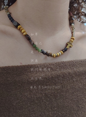 天然木质项链女禅意手工串珠百搭
