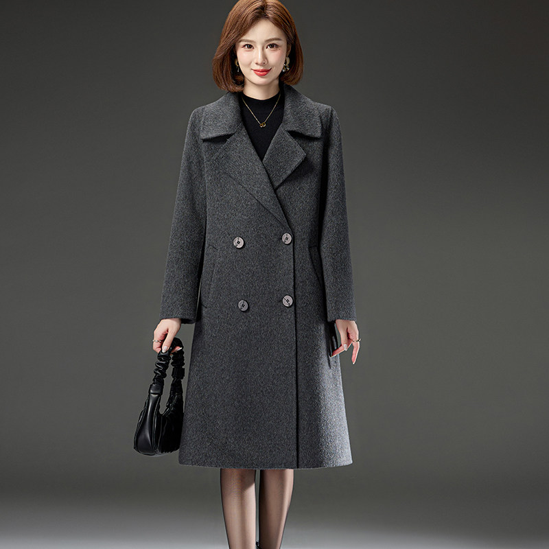 双面羊绒长款大衣女秋冬高端宽松大码时尚妈妈羊毛呢外套保暖厚实,淘宝优惠券,粉丝福利购,淘宝优惠卷
