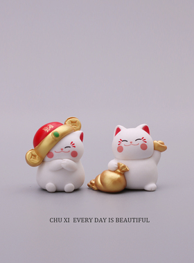 迷你许愿桌面解压小摆件招财招猫