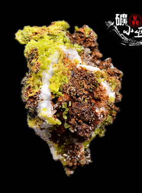 磷氯铅矿黄色天然矿石标本