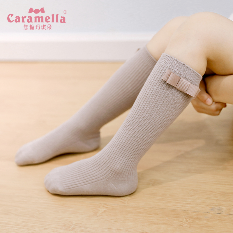 caramella服饰旗舰店caramella秋冬儿童袜子宝宝长袜婴儿女纯棉袜过膝袜及膝中高筒袜1