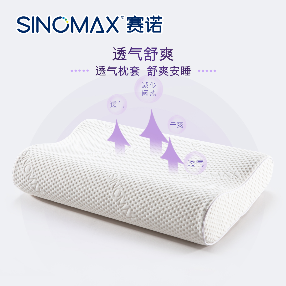 SINOMAX/赛诺专柜同款豪华枕TV-112HWS慢回弹记忆枕头护颈椎枕 - 图2