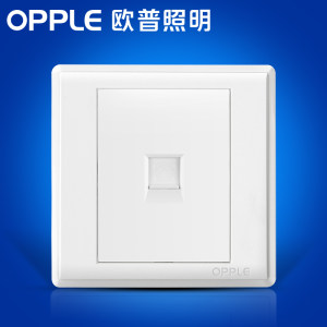 欧普照明 电话插座面板 86型白色固定电话线插座接口插孔G