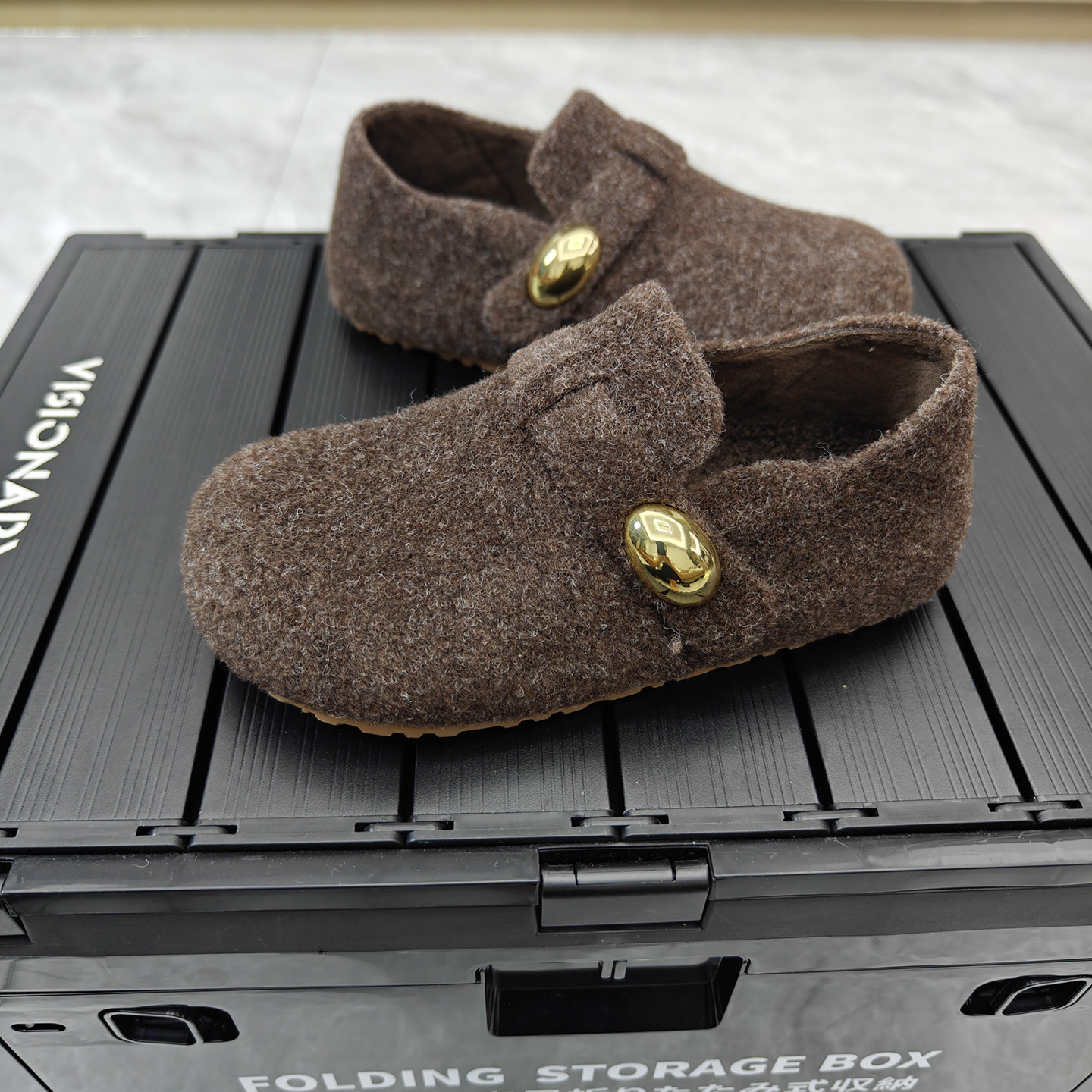 平底加绒毛呢勃肯鞋女2025新款冬季爆款灰色百搭一脚蹬魔术贴单鞋,淘宝优惠券,粉丝福利购,淘宝优惠卷