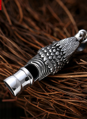 可吹银口哨挂坠纯银男生