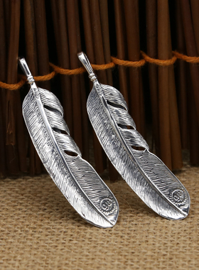 复刻飞鹰羽毛项链吊坠纯银男女款