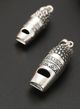 猫头鹰口哨子吊坠富贵鹿纯银男士