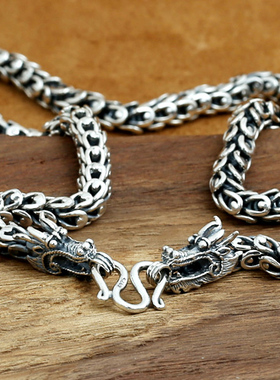 富贵鹿夸张霸气s925银男泰银项链