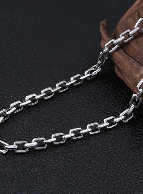 富贵鹿925银个性项链朋克机车潮