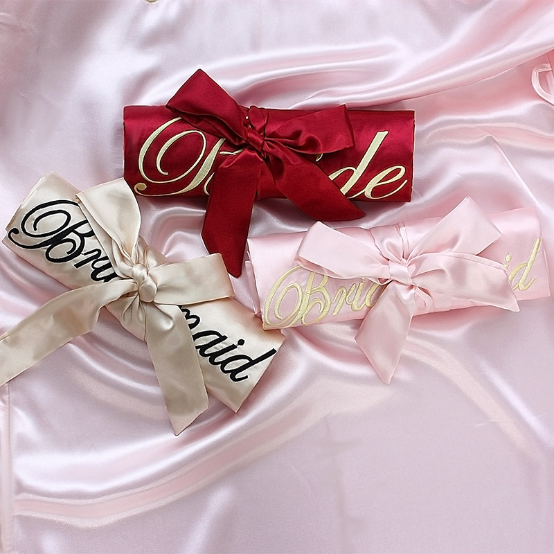 婚礼新娘伴娘姐妹团晨袍丝绸闺蜜结婚睡衣睡袍浴袍女士定制伴手礼,淘宝优惠券,粉丝福利购,淘宝优惠卷