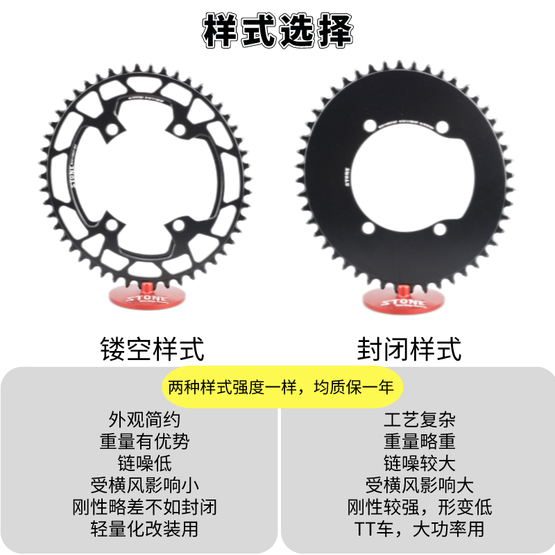 STONEBCD110R2 R7100 R8100 R9200曲柄牙盘椭圆正负齿单盘 12速电 - 图1