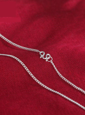 999纯银项链宝宝链子W扣短款裸链BB链银饰女