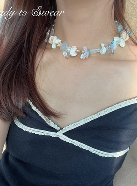 项链天然手工925银串珠贝壳