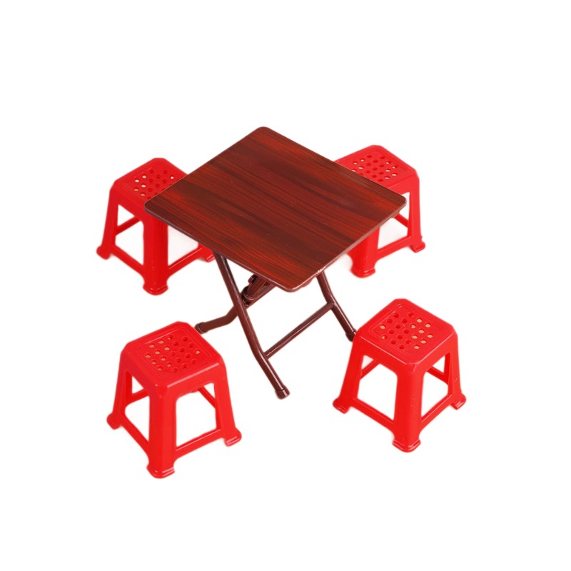 Miniature Doll House Mini Folding Table and Chair Toy Set