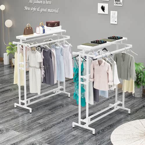 落地衣服展示架服装店挂衣架商场中岛货架双面侧挂陈列衣服架子 - 图2