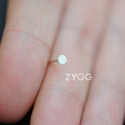 纯银小圆片耳钉女简单多耳洞搭配耳钉酷帅简约小耳垂合适精致耳钉 - 图2