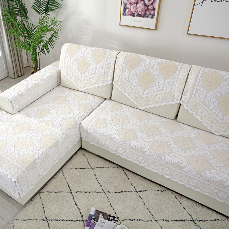 加密防滑蕾丝沙发坐垫欧式布艺四季防尘靠背巾扶手巾简约田园盖巾