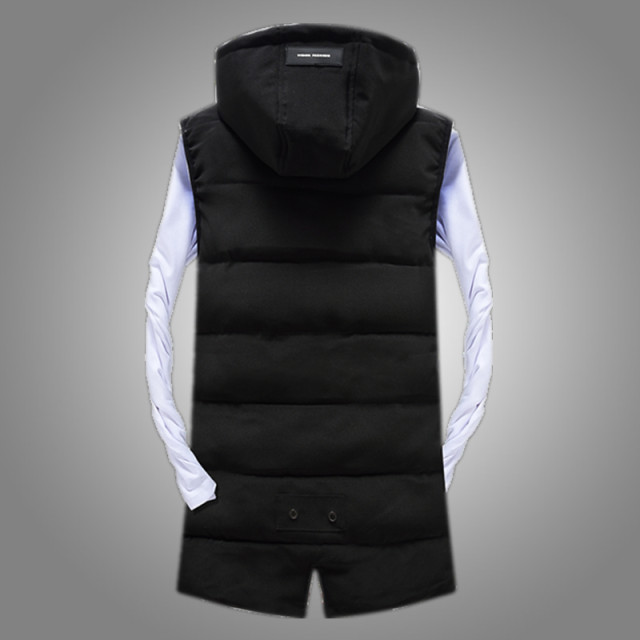 A8 Winter Original New Mid length Vest Men's Down Cotton Vest Korean Version Slim Fit Trendy Men's Hooded Cotton Vest Thick