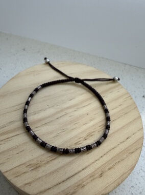 纯手工编织925纯银泰银珠手绳手链