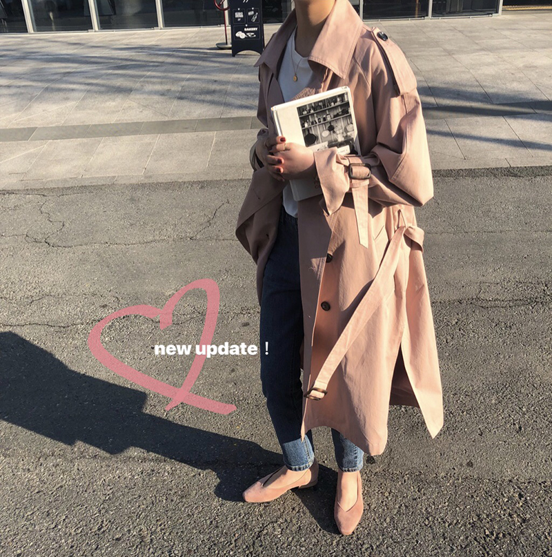 早春款韩版宽松翻领双排扣中长款风衣外套女 ELINASEA 清仓 自制 早春款韩版宽松翻领双排扣中长款风衣外套女 ELINASEA 清仓 自制