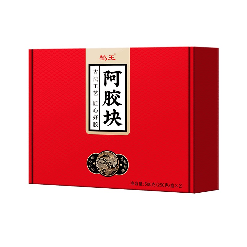 买1盒送1盒】鹤王阿胶块片礼盒熬阿胶糕方正品阿胶糕ejao原块送礼