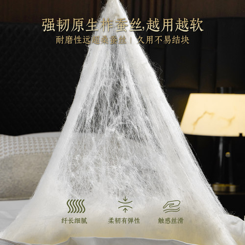 多喜爱蚕丝被春秋被冬被100蚕丝四季子母被二合一被芯被子丝棉被 - 图0