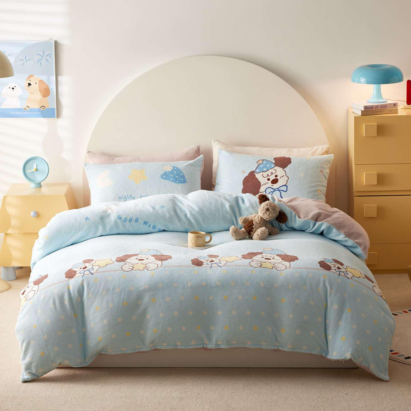 多喜爱甜梦奶油屋系列暖绒三件套/四件套保暖加厚秋冬床单床品,淘宝优惠券,粉丝福利购,淘宝优惠卷