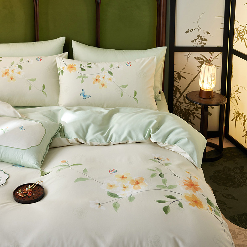 Love Yayunmenghua Chinese Style Aesthetics Series Four-piece Cotton Set Sheets Bedding Covers Quilt Covers