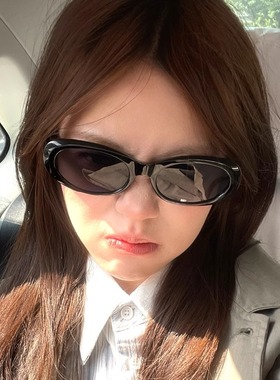 GM2025年新款潮墨镜女高级感椭圆小框防紫外线凹造型拍照太阳眼镜