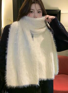 女毛绒绒韩版女软糯围巾