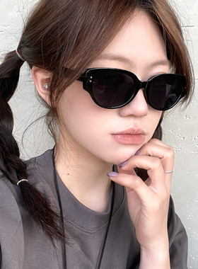 复古猫眼墨镜女款方圆脸高级感防晒防紫外线2025新款拍照太阳眼镜