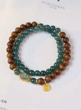 五台寺文创沉香玛瑙琉璃手串