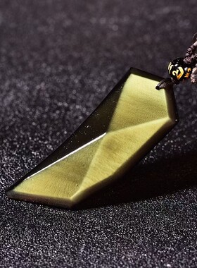 本命年黑曜石狼牙大号吊坠水晶项坠女男首饰平安符挂件情侣项链