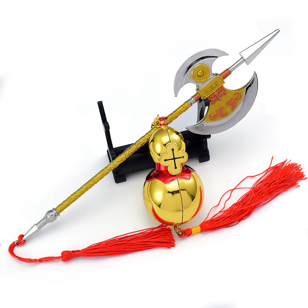 隋唐演义影视周边程咬金八卦宣化斧酒壶套装全金属武器模型合金摆 - 图3