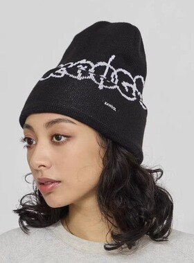 Kangol Y2K Beanie袋鼠冬新款字母提花长短两戴冷帽针织帽子男女