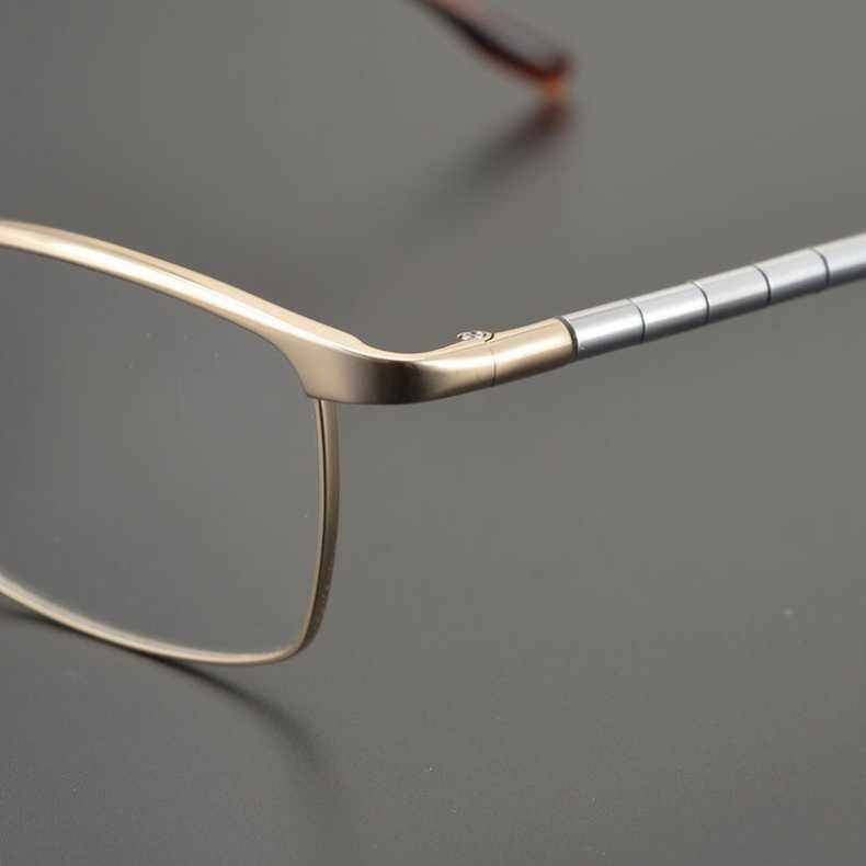高级高档方形手工眼镜框描眉全框Z钛商务男款轻巧近视眼镜架大脸 - 图0