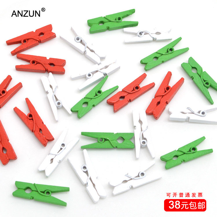 25个 25mm彩色木质小夹子迷你木夹照片墙 悬挂DIY手工装饰小木夹,淘宝优惠券,粉丝福利购,淘宝优惠卷