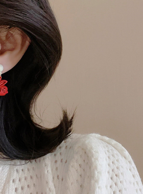 小z优品银针兔子剪纸耳环唯美