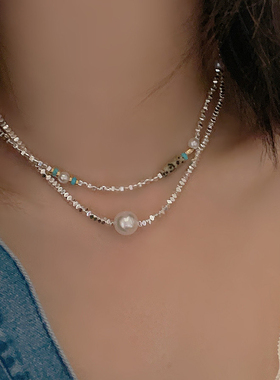 波光粼粼碎银礼物项链气质百搭女