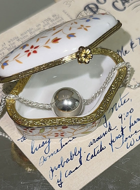 【新品】925纯银通体银大珠珠手链光面亮面圆珠带延长链