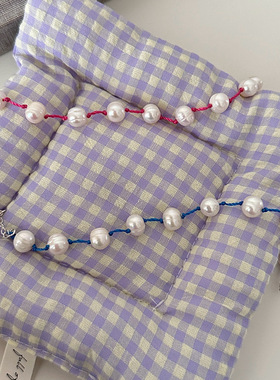 PLUS JEWELRY / 淡水巴洛克珍珠彩色手绳纯银氛围感手链编织