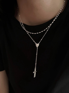 PLUS JEWELRY / 925纯银水波纹闪闪螺旋链蛇骨叠戴百搭锁骨链