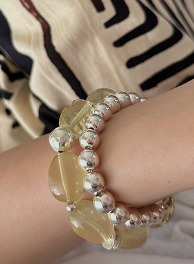 PLUS JEWELRY/自留款！好rua的串串！可盘大珠珠圆珠手链925纯银