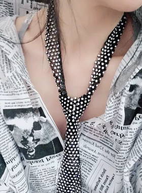 带钻闪亮水钻领带女士装饰