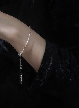 纯银银高级感超闪ins锁骨链