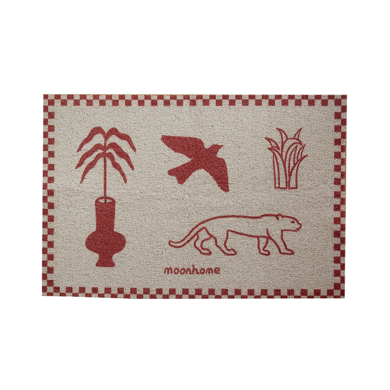 【月球居民】原创入户门丝圈地垫中古新年开门红脚垫除尘玄关防滑,淘宝优惠券,粉丝福利购,淘宝优惠卷