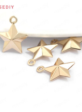 diy铜镀真金耳环立体挂件吊坠