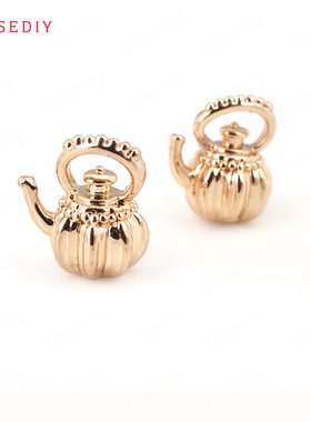 diy铜镀真金耳环水壶挂件吊坠
