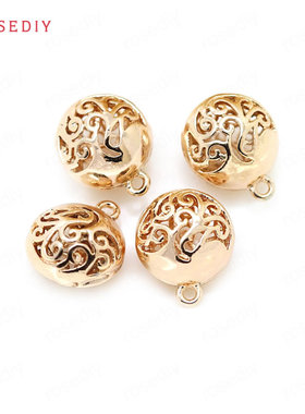 diy铜镀真金手链耳环镂空吊坠