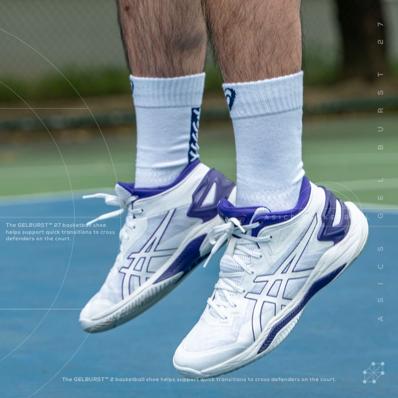 Asics亚瑟士篮球鞋男子GEL BURST27轻量缓震运动实战球鞋1063A075-图0